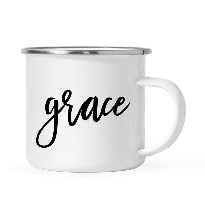 Andaz Press 11oz Good Virtues Black Calligraphy Typography Campfire Coffee Mug-Set of 1-Andaz Press-Blessed-