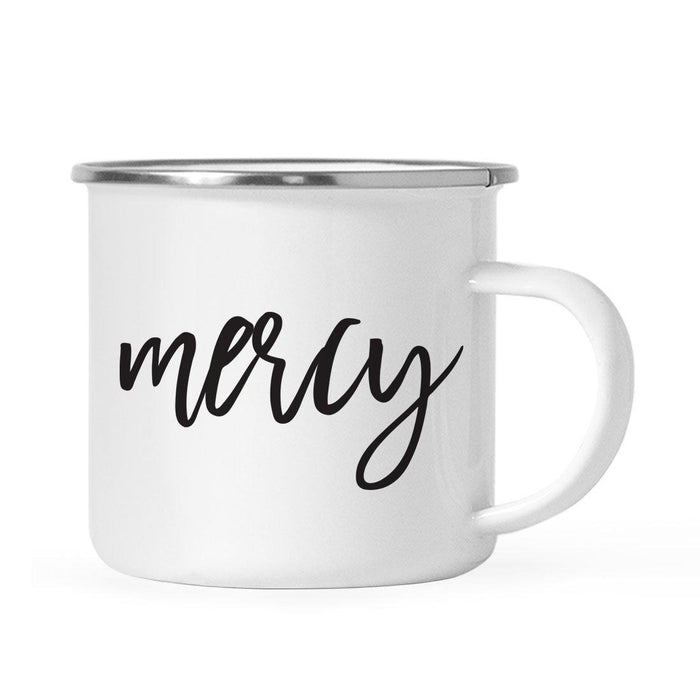 Andaz Press 11oz Good Virtues Black Calligraphy Typography Campfire Coffee Mug-Set of 1-Andaz Press-Blessed-