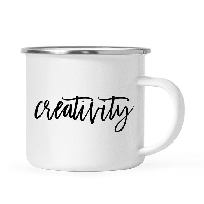 Andaz Press 11oz Good Virtues Black Calligraphy Typography Campfire Coffee Mug-Set of 1-Andaz Press-Creativity-