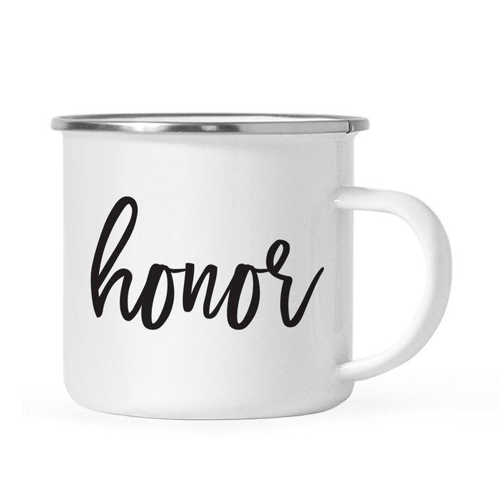 Andaz Press 11oz Good Virtues Black Calligraphy Typography Campfire Coffee Mug-Set of 1-Andaz Press-Honor-