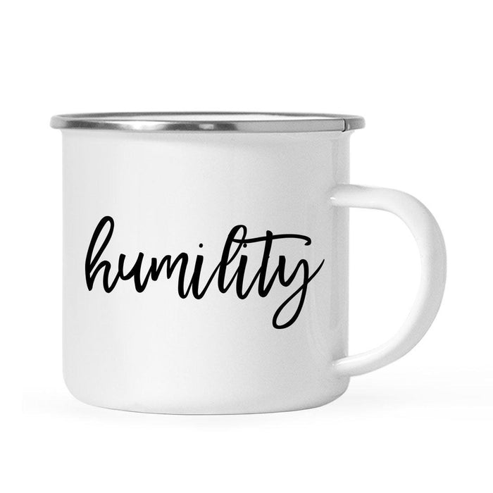 Andaz Press 11oz Good Virtues Black Calligraphy Typography Campfire Coffee Mug-Set of 1-Andaz Press-Humility-