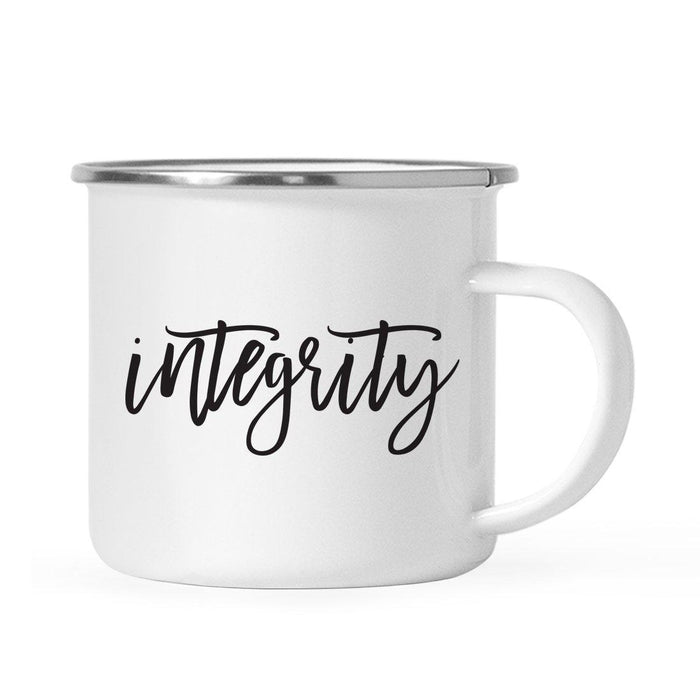 Andaz Press 11oz Good Virtues Black Calligraphy Typography Campfire Coffee Mug-Set of 1-Andaz Press-Integrity-