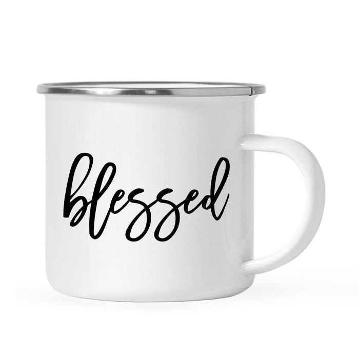 Andaz Press 11oz Good Virtues Black Calligraphy Typography Campfire Coffee Mug-Set of 1-Andaz Press-Blessed-