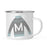Andaz Press 11oz Gray Blue Ugly Holiday Sweater Monogram Campfire Coffee Mug-Set of 1-Andaz Press-A-