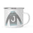 Andaz Press 11oz Gray Blue Ugly Holiday Sweater Monogram Campfire Coffee Mug-Set of 1-Andaz Press-J-