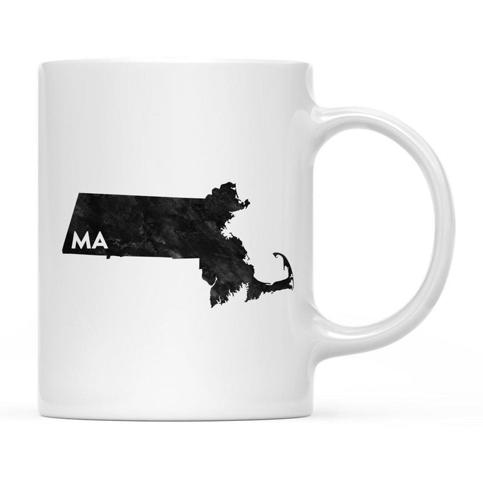Andaz Press 11oz Modern Black Grunge Abbreviation US State Coffee Mug-Set of 1-Andaz Press-Alabama-