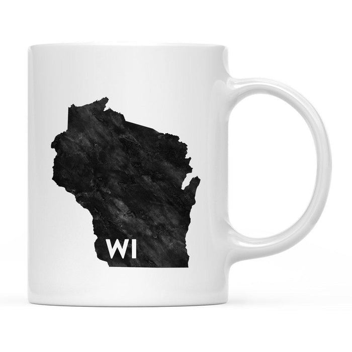 Andaz Press 11oz Modern Black Grunge Abbreviation US State Coffee Mug-Set of 1-Andaz Press-Alabama-