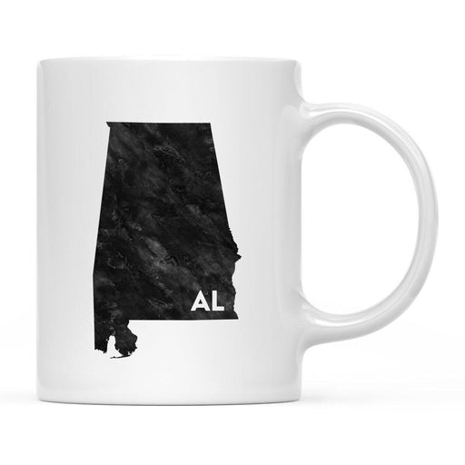 Andaz Press 11oz Modern Black Grunge Abbreviation US State Coffee Mug-Set of 1-Andaz Press-Alabama-
