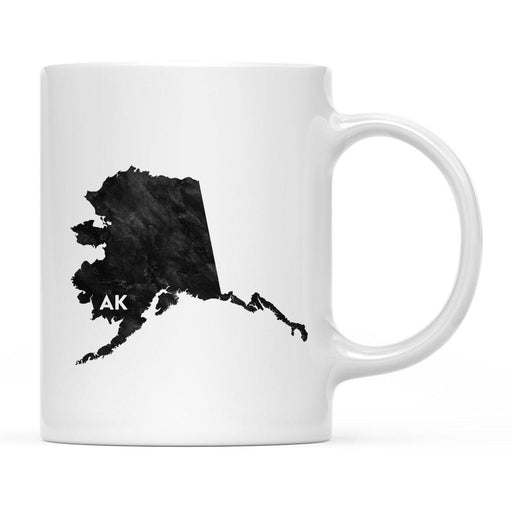 Andaz Press 11oz Modern Black Grunge Abbreviation US State Coffee Mug-Set of 1-Andaz Press-Alaska-