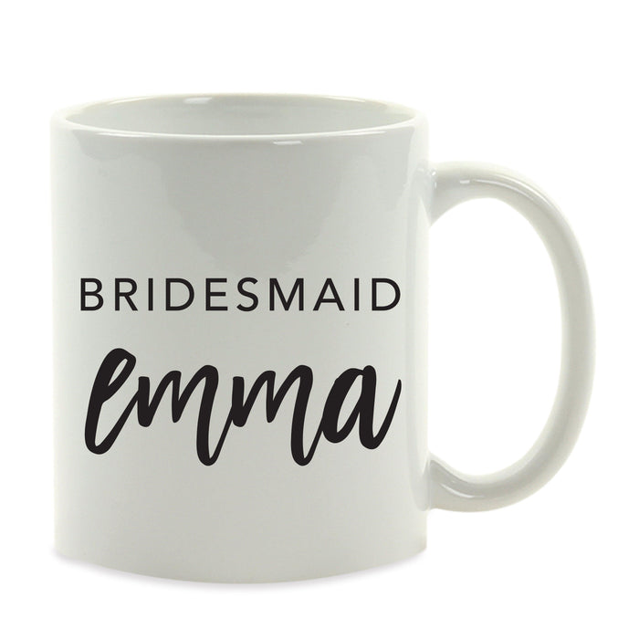 Andaz Press 11oz Personalized Black Handwritten Calligraphy Wedding Party Coffee Mug-Set of 1-Andaz Press-Custom Mrs-