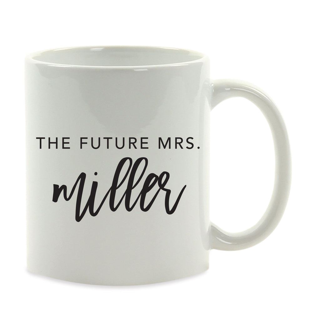 Andaz Press 11oz Personalized Black Handwritten Calligraphy Wedding Party Coffee Mug-Set of 1-Andaz Press-Custom Mrs-