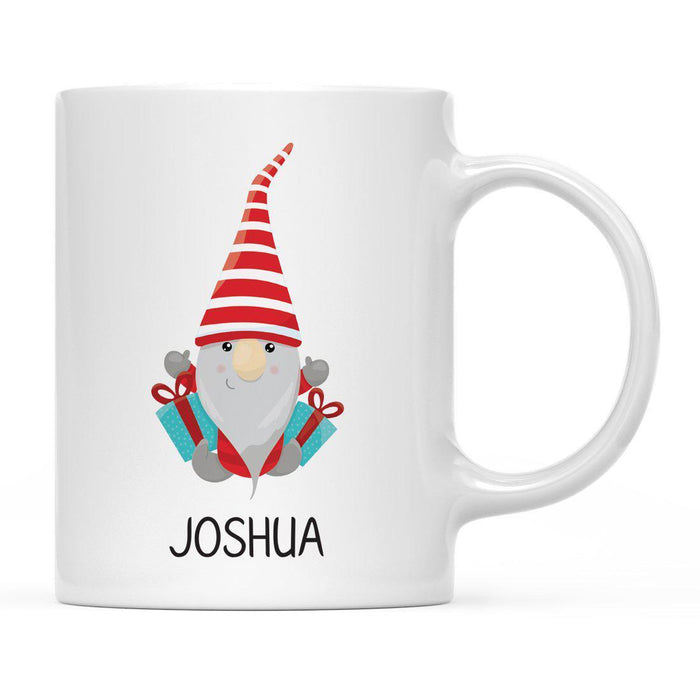 Andaz Press 11oz Personalized Christmas Owl And Gnome Coffee Mug-Set of 1-Andaz Press-Gnome with Striped Hat-