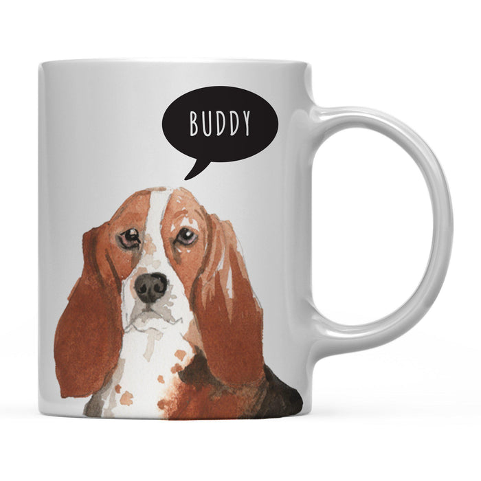 Andaz Press 11oz Personalized Dog Bubble Message Coffee Mug-Set of 1-Andaz Press-Basset Hound Custom-