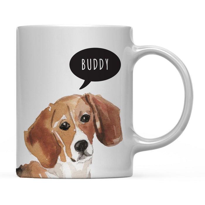 Andaz Press 11oz Personalized Dog Bubble Message Coffee Mug-Set of 1-Andaz Press-Beagle Custom-