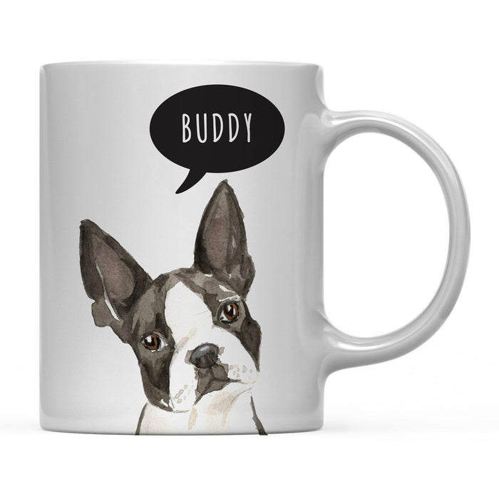Andaz Press 11oz Personalized Dog Bubble Message Coffee Mug-Set of 1-Andaz Press-Boston Terrier Custom-