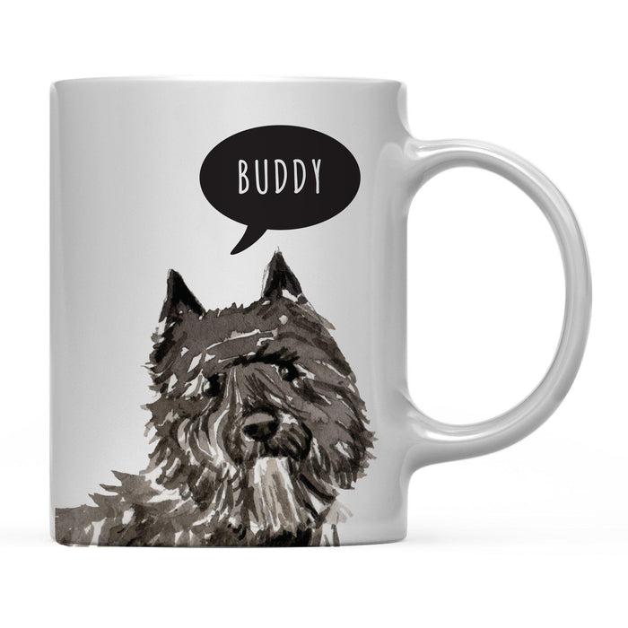 Andaz Press 11oz Personalized Dog Bubble Message Coffee Mug-Set of 1-Andaz Press-Bouvier des Flandres Custom-