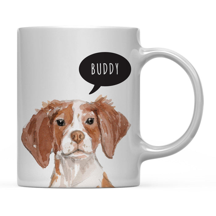 Andaz Press 11oz Personalized Dog Bubble Message Coffee Mug-Set of 1-Andaz Press-Brittany Custom-