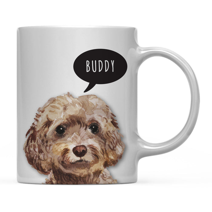 Andaz Press 11oz Personalized Dog Bubble Message Coffee Mug-Set of 1-Andaz Press-Brown Cockapoo Custom-