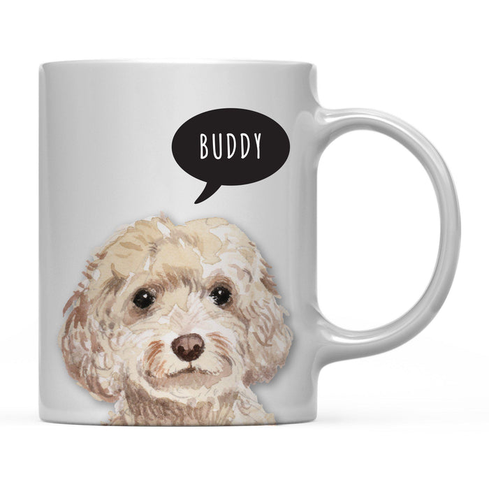 Andaz Press 11oz Personalized Dog Bubble Message Coffee Mug-Set of 1-Andaz Press-Champagne Tan Cockapoo Custom-