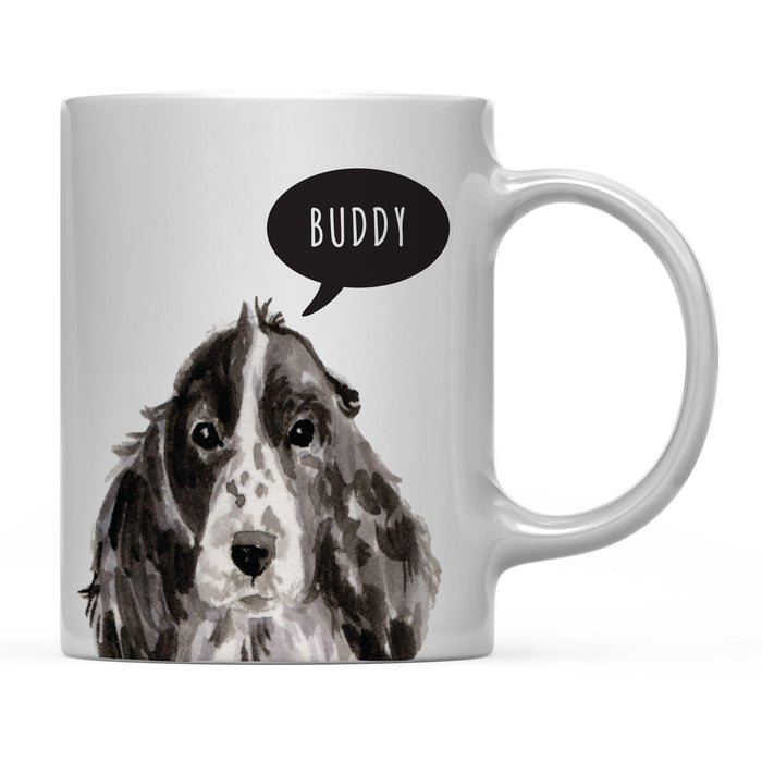 Andaz Press 11oz Personalized Dog Bubble Message Coffee Mug-Set of 1-Andaz Press-Cocker Spaniel Custom-
