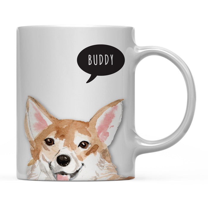 Andaz Press 11oz Personalized Dog Bubble Message Coffee Mug-Set of 1-Andaz Press-Corgi Custom-