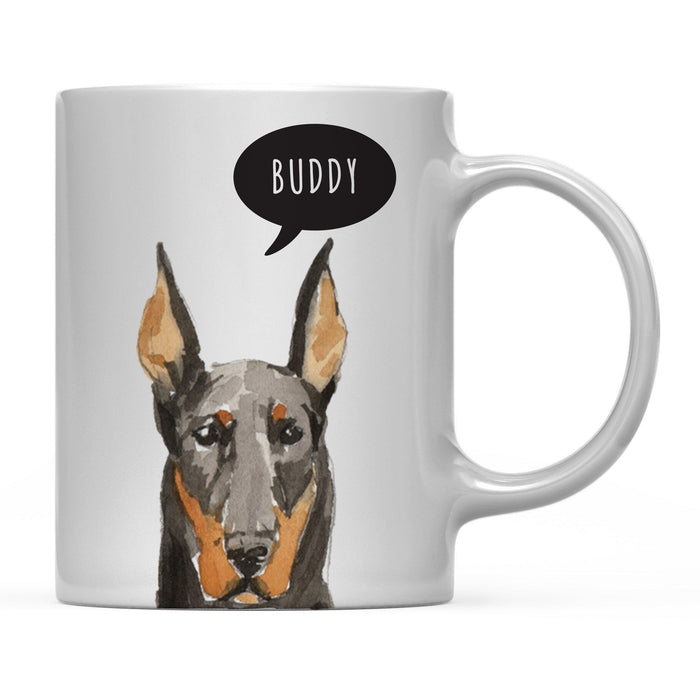 Andaz Press 11oz Personalized Dog Bubble Message Coffee Mug-Set of 1-Andaz Press-Doberman Custom-