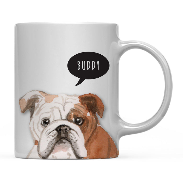 Andaz Press 11oz Personalized Dog Bubble Message Coffee Mug-Set of 1-Andaz Press-English Bulldog Custom-