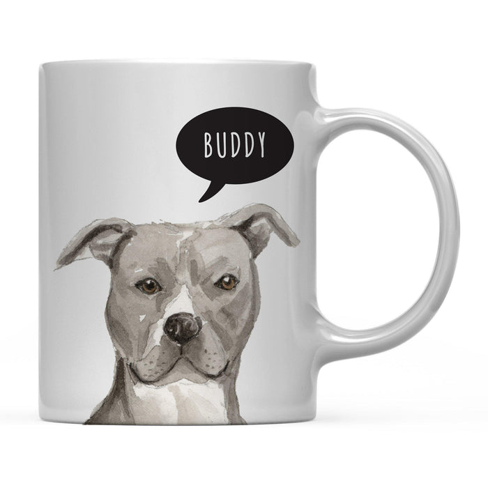Andaz Press 11oz Personalized Dog Bubble Message Coffee Mug-Set of 1-Andaz Press-Gray American Staffordshire Terrier Custom-