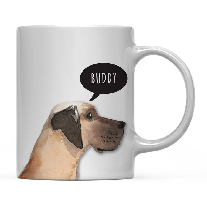 Andaz Press 11oz Personalized Dog Bubble Message Coffee Mug-Set of 1-Andaz Press-Great Dane Custom-