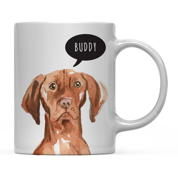 Andaz Press 11oz Personalized Dog Bubble Message Coffee Mug-Set of 1-Andaz Press-Hungarian Vizsla Custom-