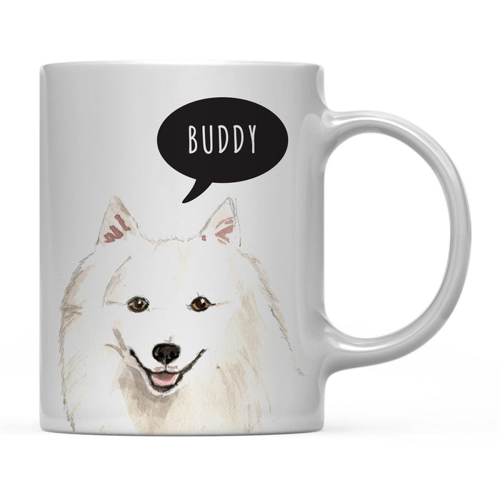 Andaz Press 11oz Personalized Dog Bubble Message Coffee Mug-Set of 1-Andaz Press-Japanese Spitz Custom-