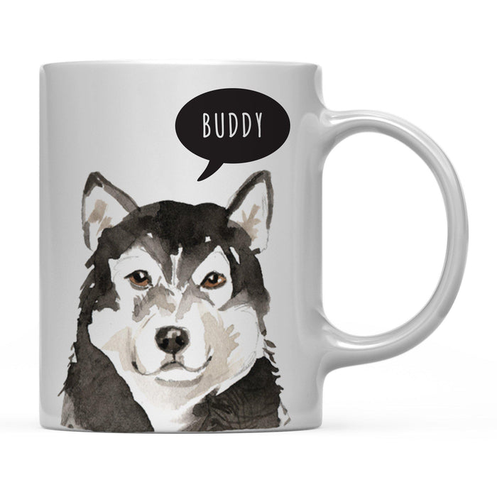 Andaz Press 11oz Personalized Dog Bubble Message Coffee Mug-Set of 1-Andaz Press-Malamute Custom-