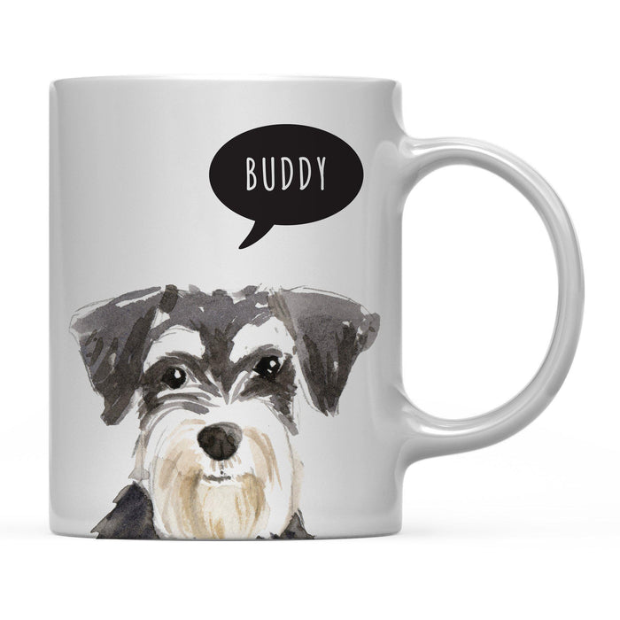 Andaz Press 11oz Personalized Dog Bubble Message Coffee Mug-Set of 1-Andaz Press-Miniature Schnauzer Custom-