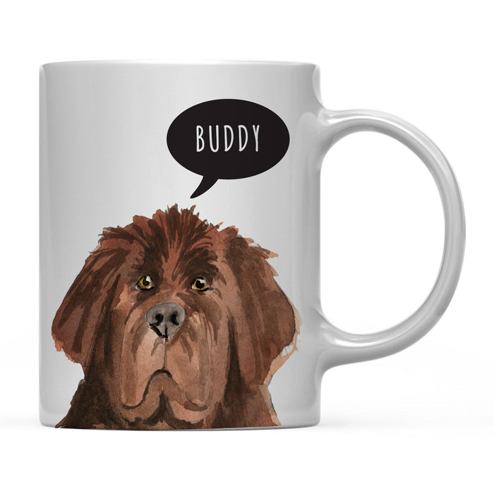 Andaz Press 11oz Personalized Dog Bubble Message Coffee Mug-Set of 1-Andaz Press-Newfoundland Custom-