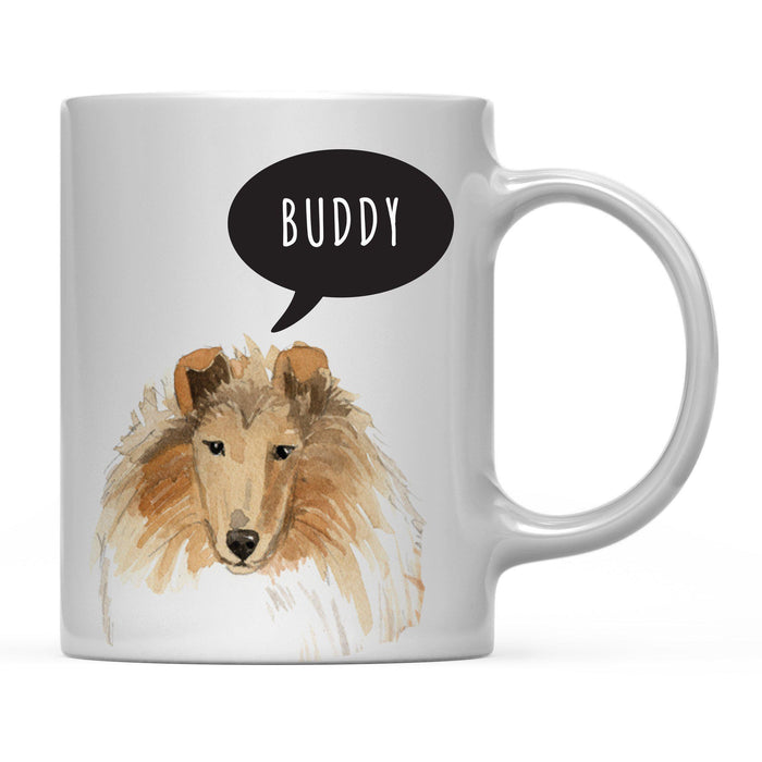 Andaz Press 11oz Personalized Dog Bubble Message Coffee Mug-Set of 1-Andaz Press-Rough Collie Custom-