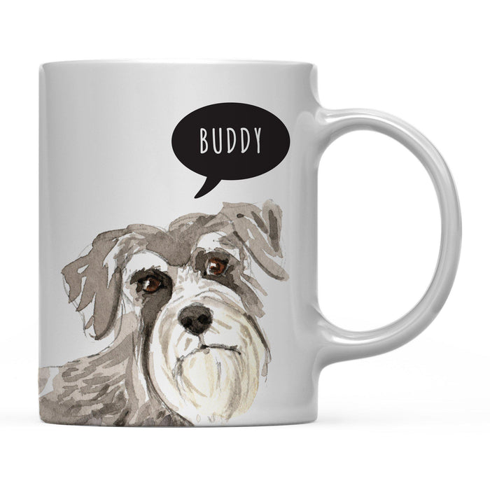 Andaz Press 11oz Personalized Dog Bubble Message Coffee Mug-Set of 1-Andaz Press-Schnauzer Custom-