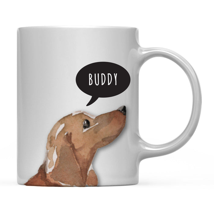 Andaz Press 11oz Personalized Dog Bubble Message Coffee Mug-Set of 1-Andaz Press-Tan Dachshund Custom-