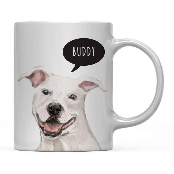 Andaz Press 11oz Personalized Dog Bubble Message Coffee Mug-Set of 1-Andaz Press-White American Staffordshire Terrier Custom-