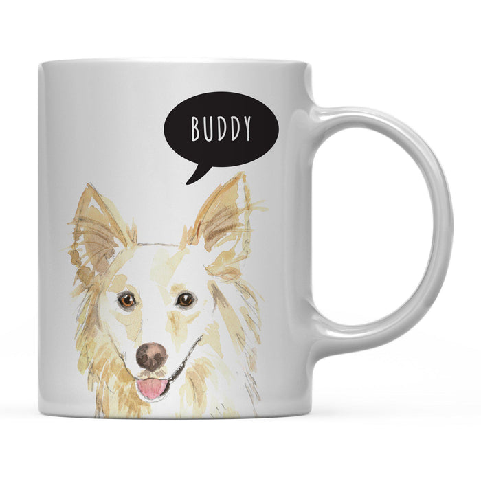 Andaz Press 11oz Personalized Dog Bubble Message Coffee Mug-Set of 1-Andaz Press-White Collie Custom-