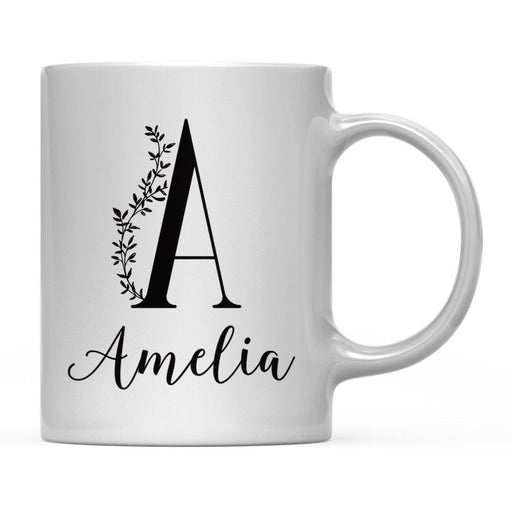 Andaz Press 11oz Personalized Elegant Black Monogram Coffee Mug-Set of 1-Andaz Press-