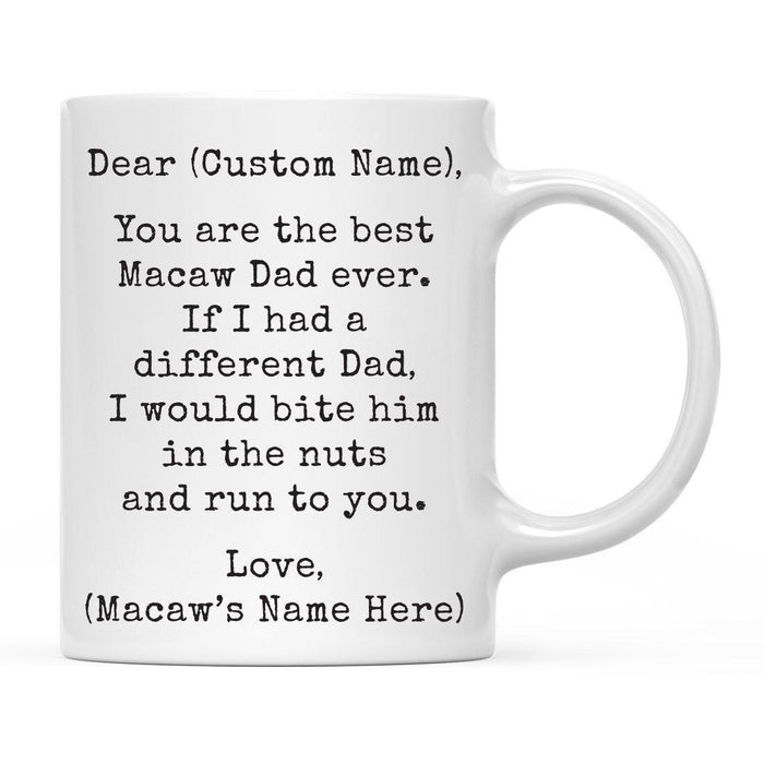 Andaz Press 11oz Personalized Funny Best Pet Dad Coffee Mug-Set of 1-Andaz Press-Macaw Custom-