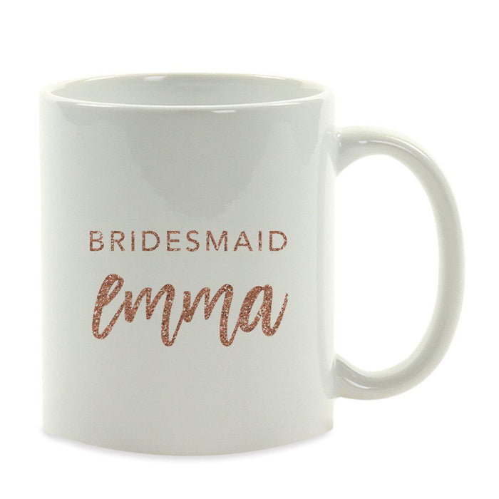 Andaz Press 11oz Personalized Rose Gold Faux Glitter Coffee Mug-Set of 1-Andaz Press-Custom Mrs-