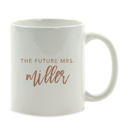 Andaz Press 11oz Personalized Rose Gold Faux Glitter Coffee Mug-Set of 1-Andaz Press-Custom Mrs-