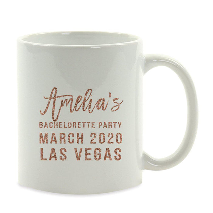 Andaz Press 11oz Personalized Rose Gold Faux Glitter Coffee Mug-Set of 1-Andaz Press-Custom Name-