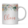 Andaz Press 11oz Personalized Wedding Peach Flowers Florals Roses Coffee Mug-Set of 1-Andaz Press-