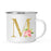 Andaz Press 11oz Pink Roses Faux Gold Glitter Monogram Campfire Coffee Mug-Set of 1-Andaz Press-A-
