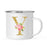 Andaz Press 11oz Pink Roses Faux Gold Glitter Monogram Campfire Coffee Mug-Set of 1-Andaz Press-Y-