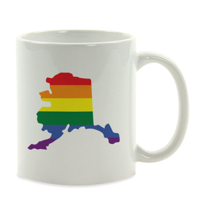 Andaz Press 11oz Rainbow Gay Lesbian Transgender LGBQT Pride Flag US State Coffee Mug-Set of 1-Andaz Press-Alaska-