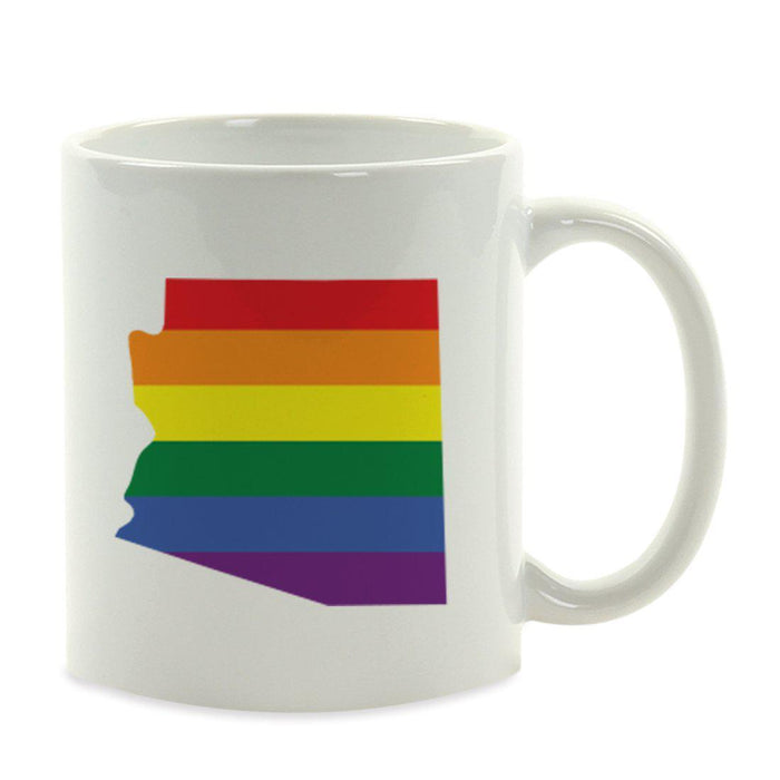 Andaz Press 11oz Rainbow Gay Lesbian Transgender LGBQT Pride Flag US State Coffee Mug-Set of 1-Andaz Press-Arizona-