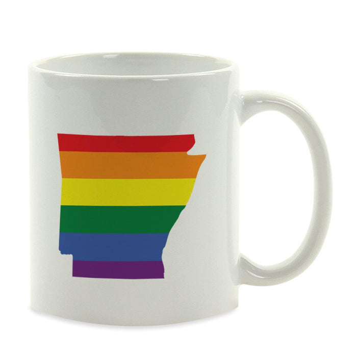 Andaz Press 11oz Rainbow Gay Lesbian Transgender LGBQT Pride Flag US State Coffee Mug-Set of 1-Andaz Press-Arkansas-